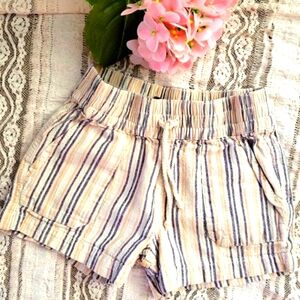 Striped Little Girls Boho SUMMER SHORTS(Size-Small)5-6)